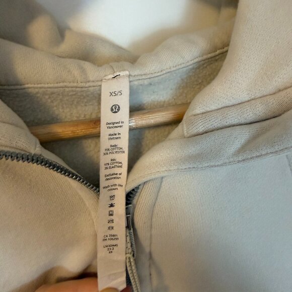 Lululemon Scuba Oversized Half-Zip Hoodie | Bone | XS/S - Picture 3 of 4